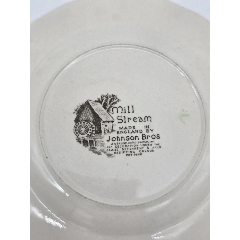 Vintage Johnson Brothers Mill Stream 3 Piece Brown Transferware Ironstone Set